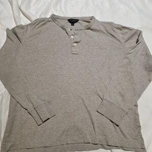 Banana Republic 100% Cotton Men's Beige Henley Shirt